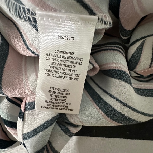 🛍️DN design multi color stripes dress with belt ties and ruffle top size 14 - Picture 4 of 11